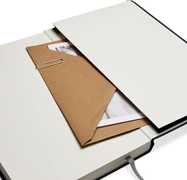 Amazon Basics A5 Classic Notebook, Journal Notepad for Office, School, Home Writing & Note Taking, Squared, 240 Pages, Black