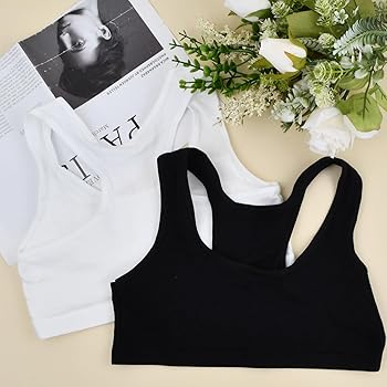 Reggiseni Sportivi In Cotone 2 Pezzi Per Bambine 10-16 Anni - Senza Ferretto, Spallacci Regolabili, Bianco - Foto 11