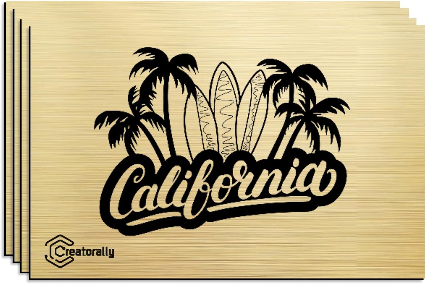 4PCS Laser Engraving ABS Double Color Plastic Sheets, 11.81 x 7.87 x 0.05 Inch Engravable Blanks for Name Badges, Signs, Labels & DIY Crafts (Matte Gold/Black)