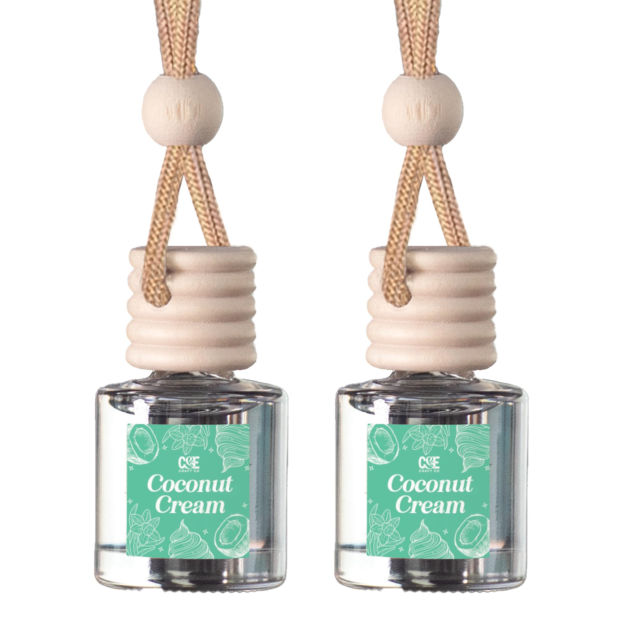 CANDECraftCo 2 Pack Hanging Car Air Freshener Diffuser for Essential Oils