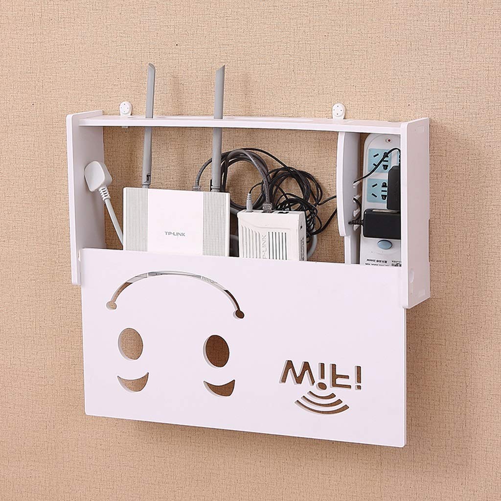 Witte Drijvende Plank, desktop WiFi Opslagdoos, Wall Mount WiFi Router Opslagdoos, Router Modem Muur Mount (Color : WhiteB, S : 30x21.5x32.5cm
