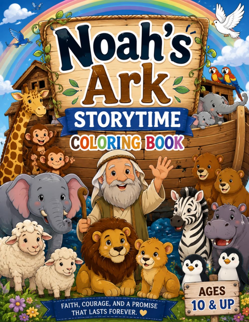 Noah's Ark Storytime Coloring book: Best for ages 10 and up