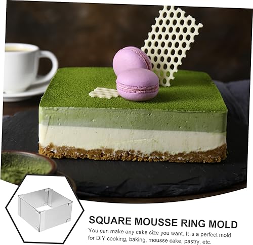 Miniatura 6 de Luxshiny Molde cuadrado para tartas, molde para tartas, molde de acero inoxidable para postres, molde de pastelería para hornear pasteles en casa