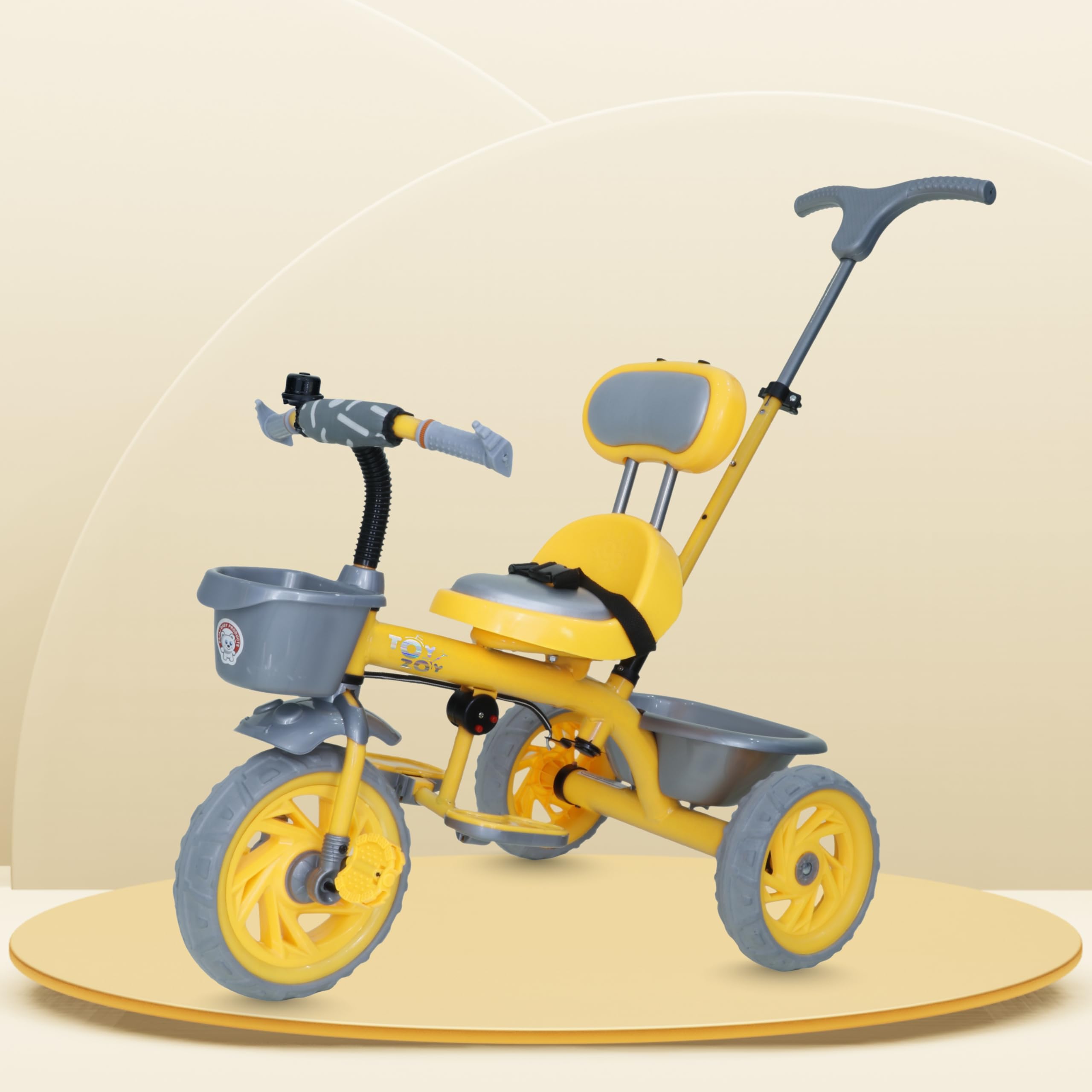 Toyzoy Cotton Candy Kids|Baby Trike|Tricycle with Cushioned Seat & Storage Basket for Kids|Boys|Girls Age Group 2+ Years (Yellow)-image-15