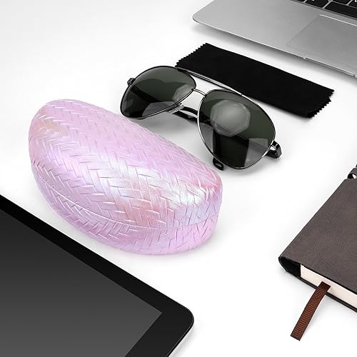 Vista 6 de Linkidea Funda de lentes de sol de gran tamaño, funda de montura grande para lentes de sol, bolsa de viaje compatible con Rayban Square ShapeAviator