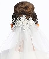 Vista 3 de Pink Princess Velo de la 1ª Comunión con Peine de Comunión - Accesorios de Primera Comunión para Niñas Velo Blanco - Velo para Primera Comunión