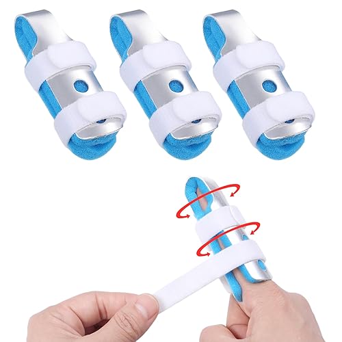 Miniatura 7 de Férula para dedos, estabilizador de articulación de 3 piezas, inmovilización de nudillos con interior de espuma suave, férulas para dedos rotos