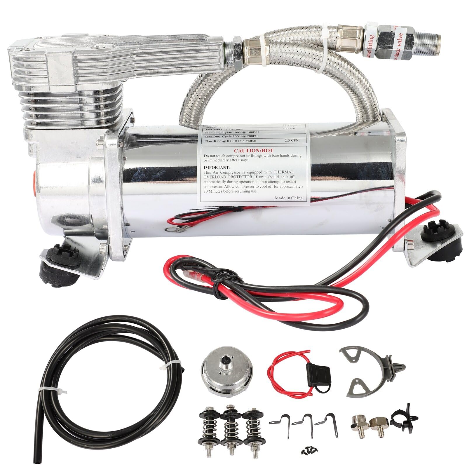 STAYTOP Air Compressor 200 PSI On-board Heavy Duty Air Horn Compressor Kit Replacement for Train Horns Bag Suspension Inflatable Boat 12V