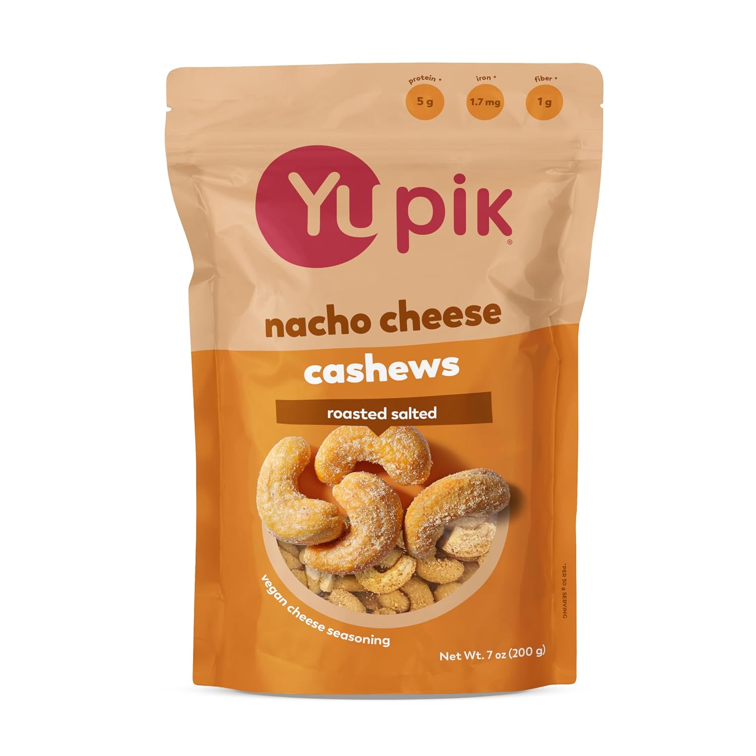 Yupik Nacho Cashews, 7 Oz, Kosher, Roasted Cashews with Vegan Cheese, Seasoned Nuts, Crunchy Savory Snack, Nacho Cheese Flavor, Perfect for Parties & Game Night (Pack of 4) image 5