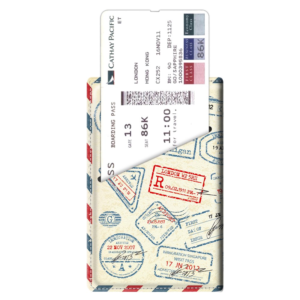 FINTIE Porta Passaporto - Ultra Sottile Di Peso Leggero in Similpelle Custodia passaporto, sicurezza blocca RFID, Seal Design