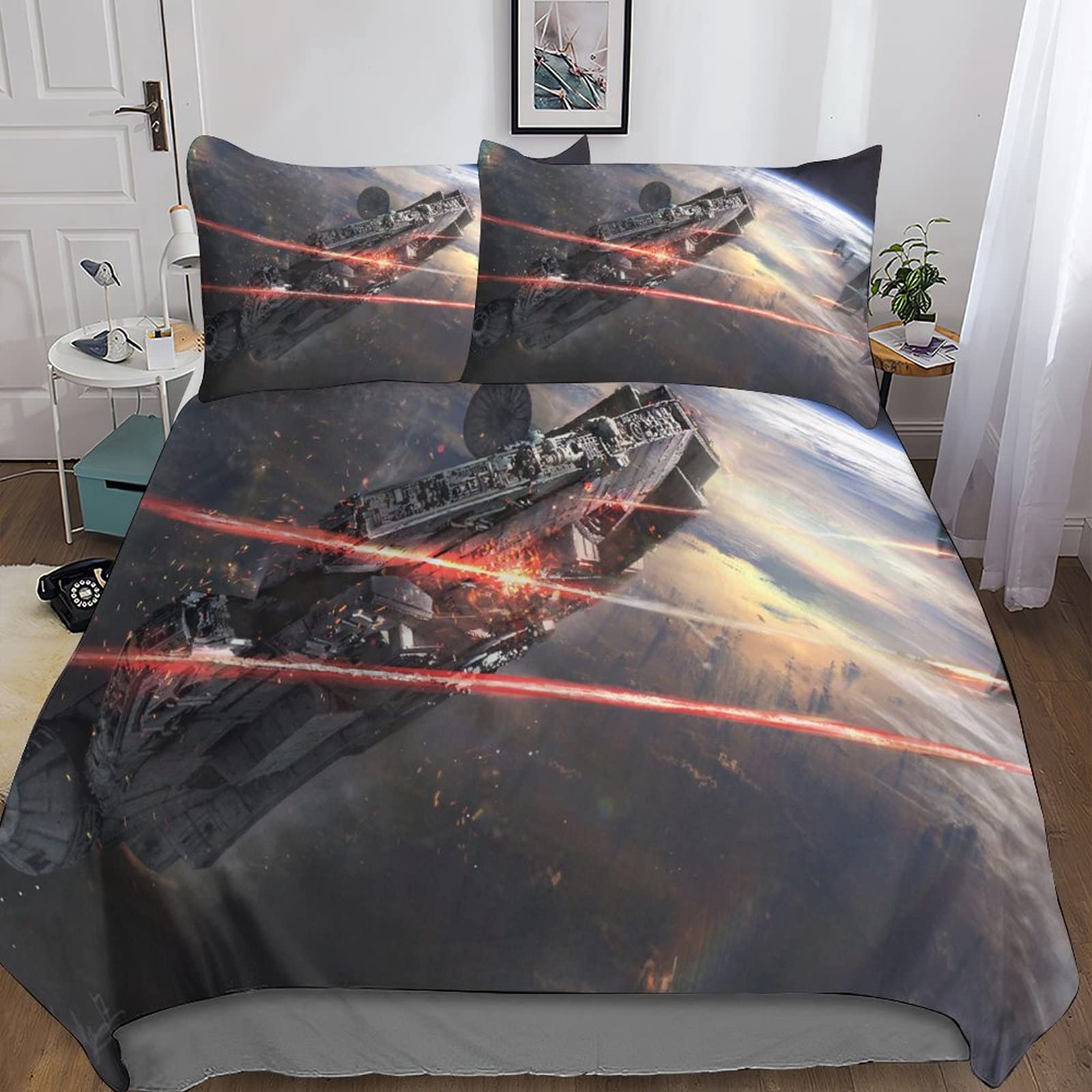 Housse de couette space ship pour chambre d'enfant et ado décor espace