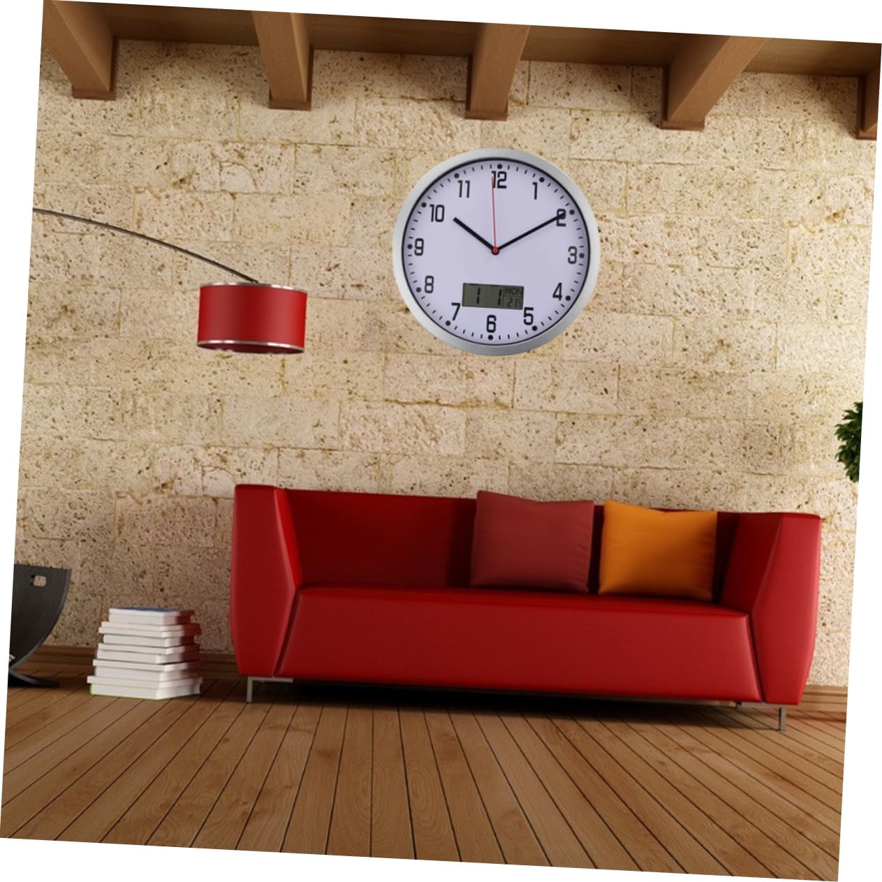 10 Inch Quartz Wall Clock with Thermometer Hygrometer Battery-Operated Perfect for Home Office and Outdoor