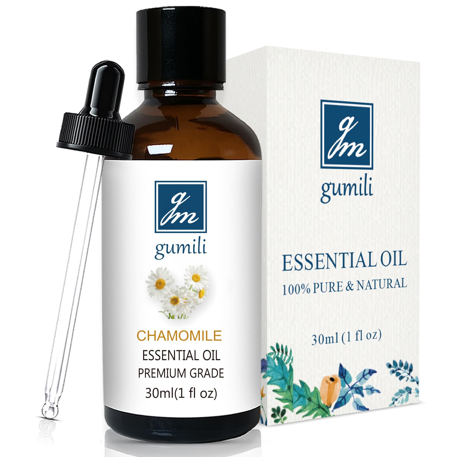 GM Gumili Chamomile Essential Oil for Skin, Diffuser, DIY Bleand, 1 Oz