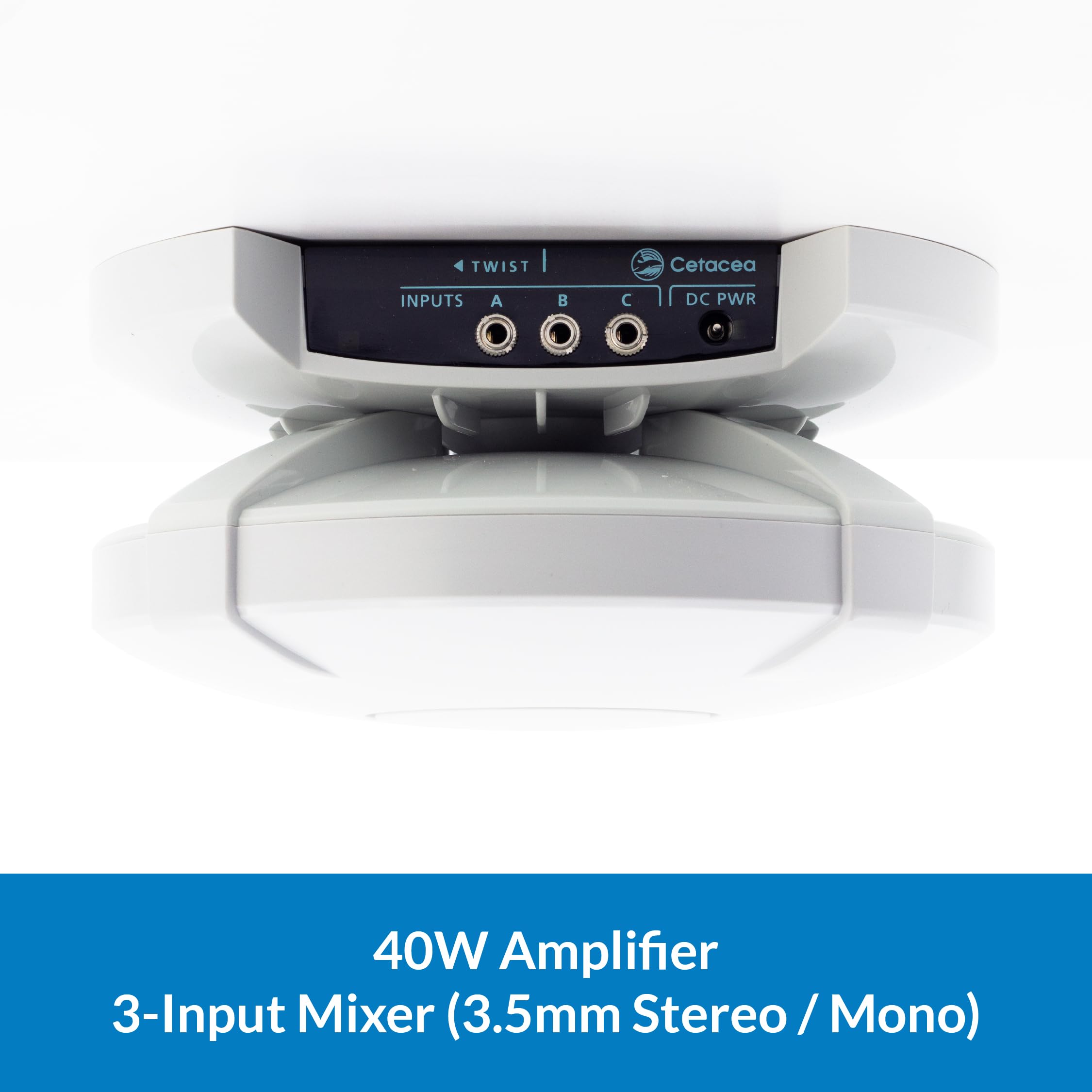 Cetacea Astronaut CL Powered Ceiling Speakers - Simple Bracket Install, Upgrade Projector with Speaker, High Fidelity Clarity, Ideal Speaker for Projector in K-12 Classrooms & Offices, 40 Watts, White