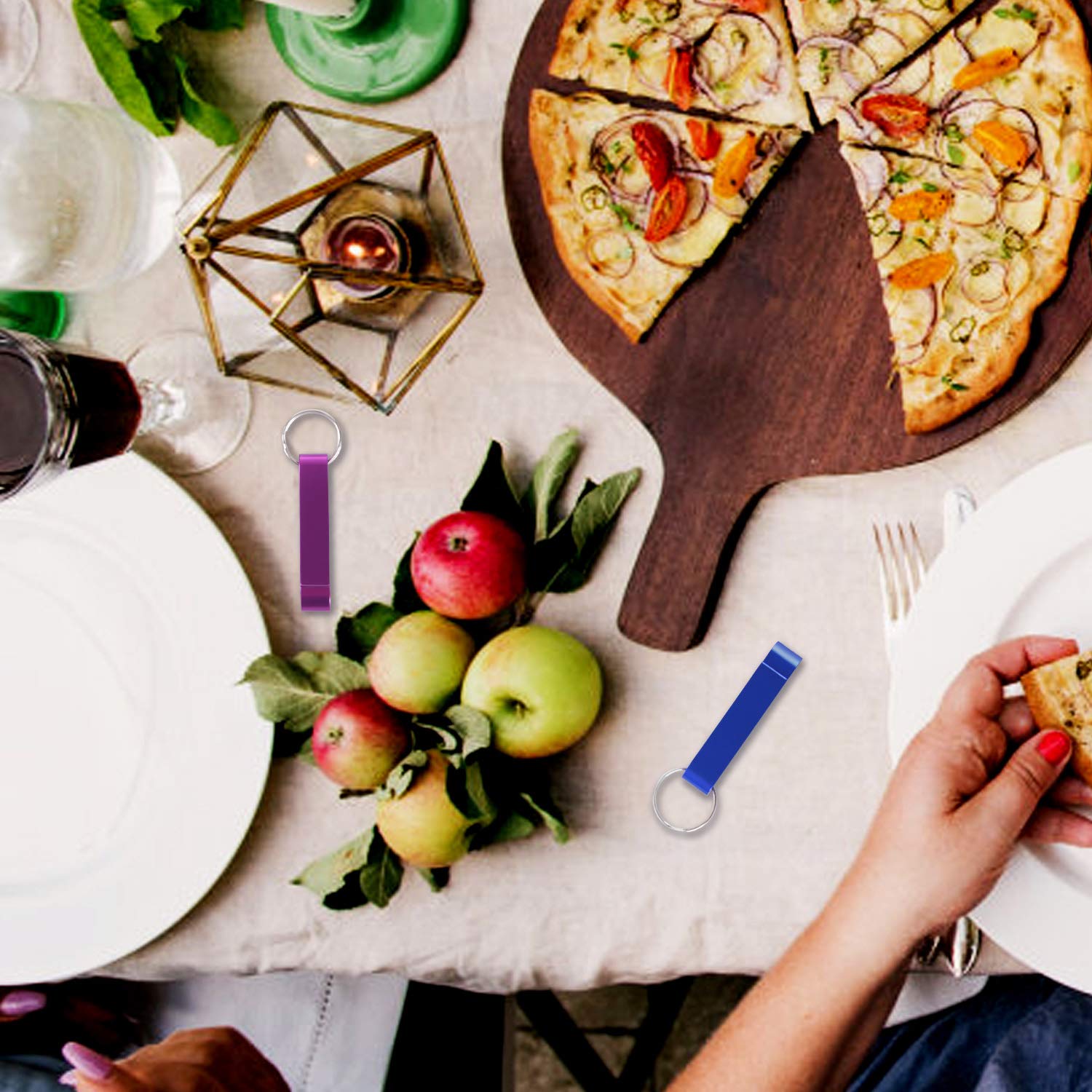 100pcs Personalized Bottle Opener Keychain, Wedding Favors Brewery Hotel Restaurant Logo Engraved, Customized Party Gift Aluminum Beer Bottle Openers