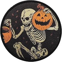 Pumpkin Embroidered Patch Halloween Pumpkin Skeleton Embroidered Patch