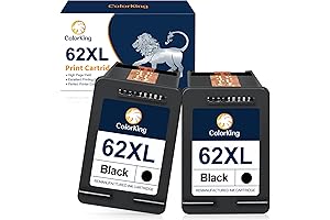 ColorKing 62XL Black Ink Cartridges Replacement for HP 62 XL
