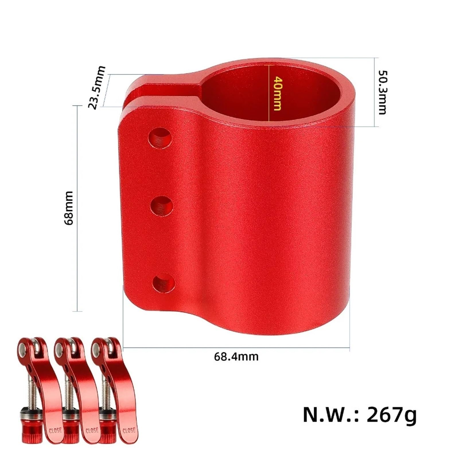 Clip for Leva di bloccaggio for Scooter Elettrico 1pc in Lega di Alluminio | Morsetto di bloccaggio for asta a sgancio rapido rinforzato for parte scooter Kaabo Mantis10