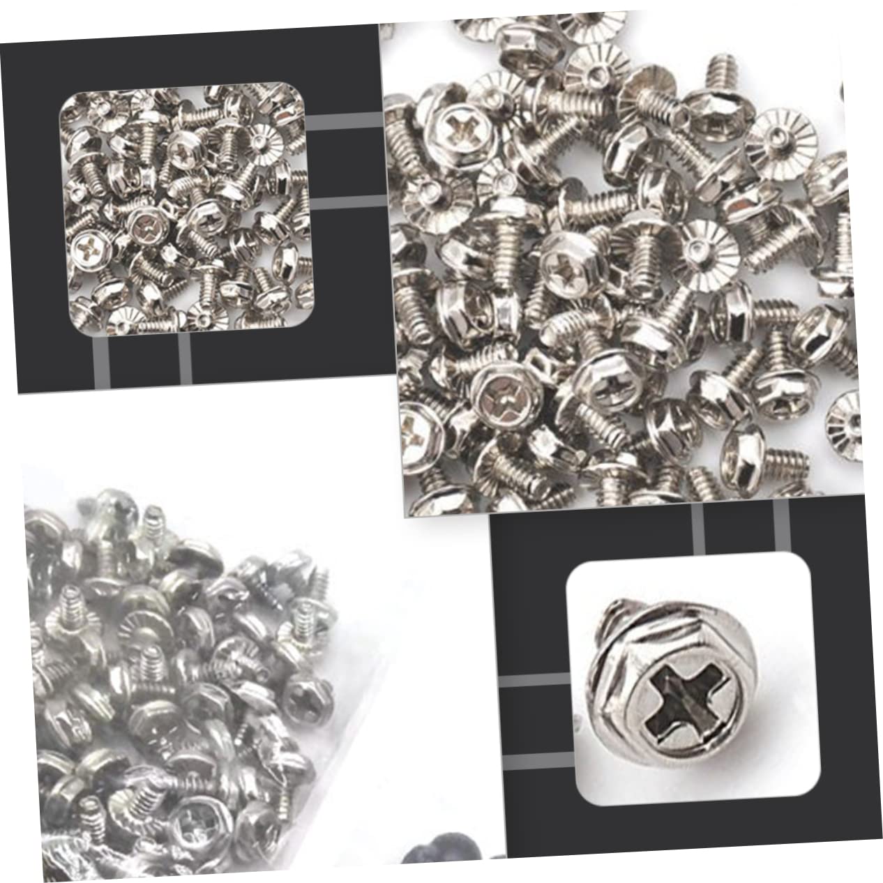 Angoily 100pcs Round Head Replacement Screw for Computer Cases Mounting Screw Metal