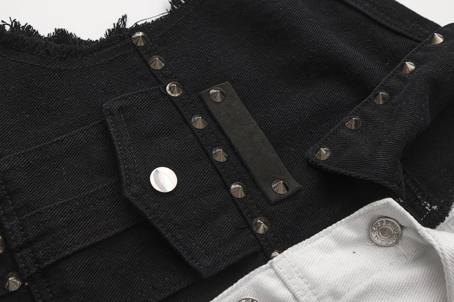 Men's Punk Denim Vest Sleeveless Jean Jackets With Rivets - Image 4