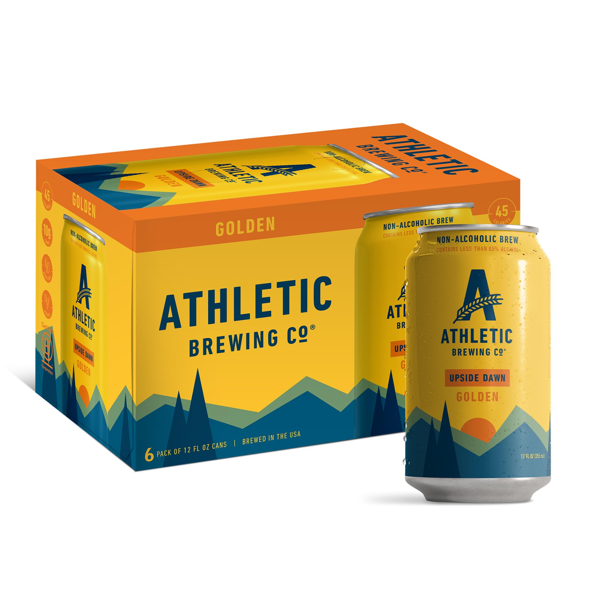 Athletic Brewing Co Non-Alcoholic Upside Dawn Golden Ale 6pk Cans 12 FZ