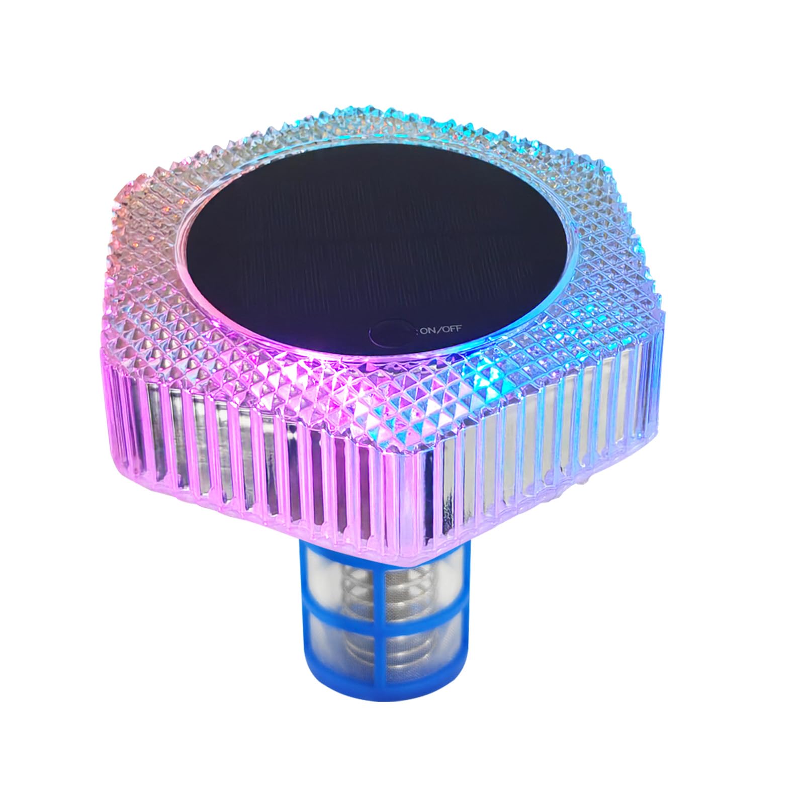 Tosuny Solar-Pool-Ionisator, Schwimmender Poolreiniger mit RGB-Farbwechsellichtern, Solarbetriebener Wasserreiniger für Salzwasser-Spa, Automatische Nachtbeleuchtung, Wetterbeständige Pool-Dekoration