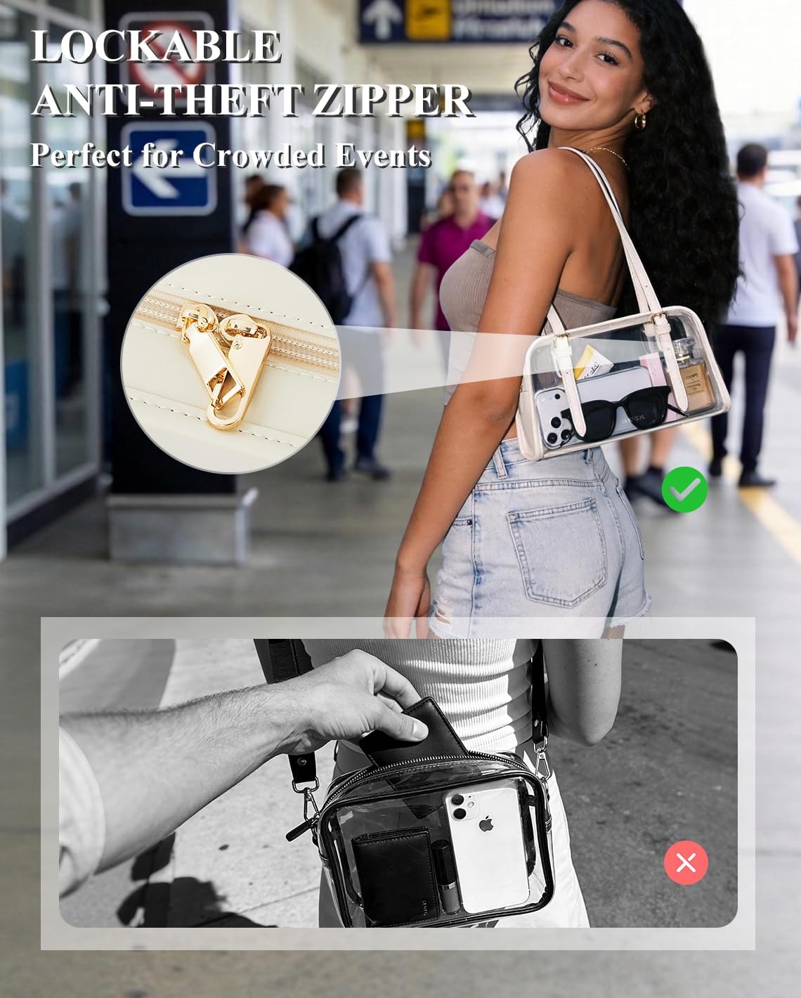 Clear Bag for Stadium Events, Women's Clear Purse image 4