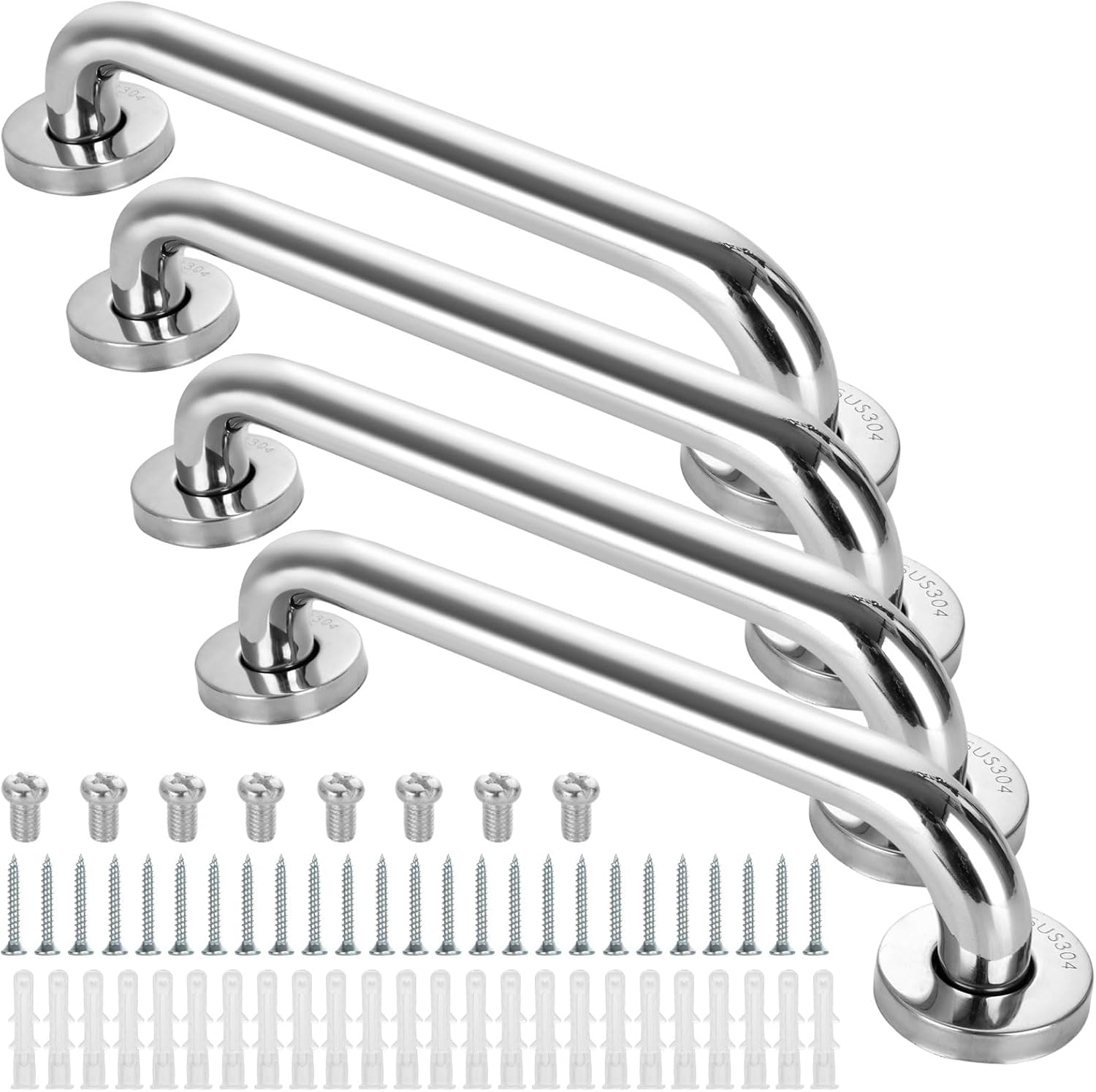 Amazon.com: Oungy 4 Pack Shower Grab Bar 12 Inch Stainless Steel ...