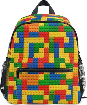 Mini Kids Backpack Kids Teens Boys Waterproof Personal Backpack with Chest Strap A Colorful Pattern with Different Colors and Shapes