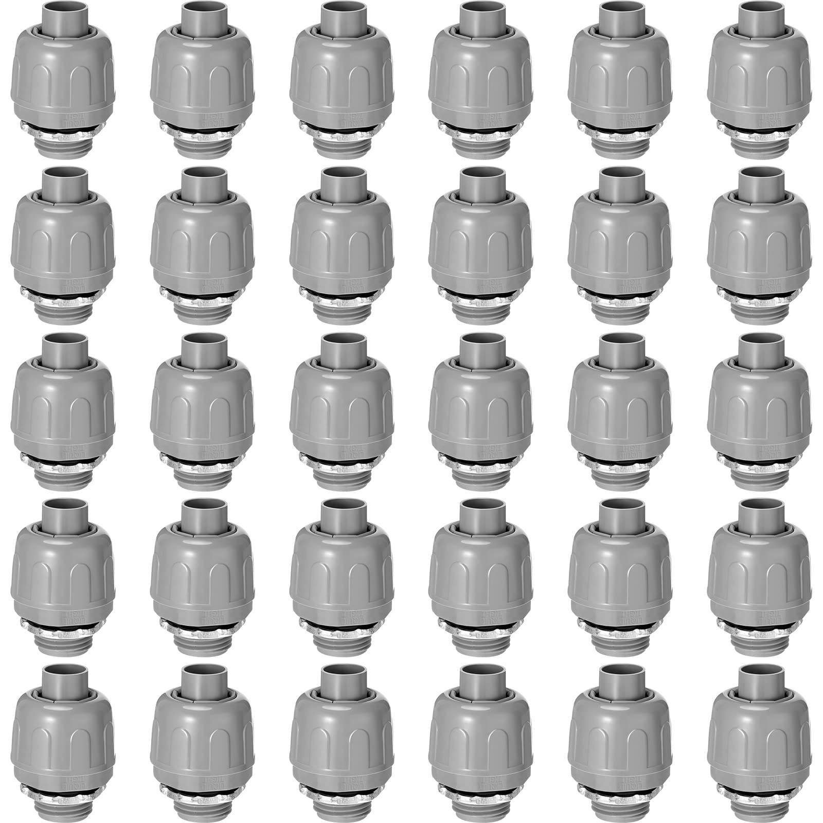 1/2 Inch Liquid Tight Connector PVC Electrical Conduit Fittings Straight 180 Degree Flexible Conduit Connector for Home Kitchen Bathroom Tube Tool Supplies (30 Pcs)