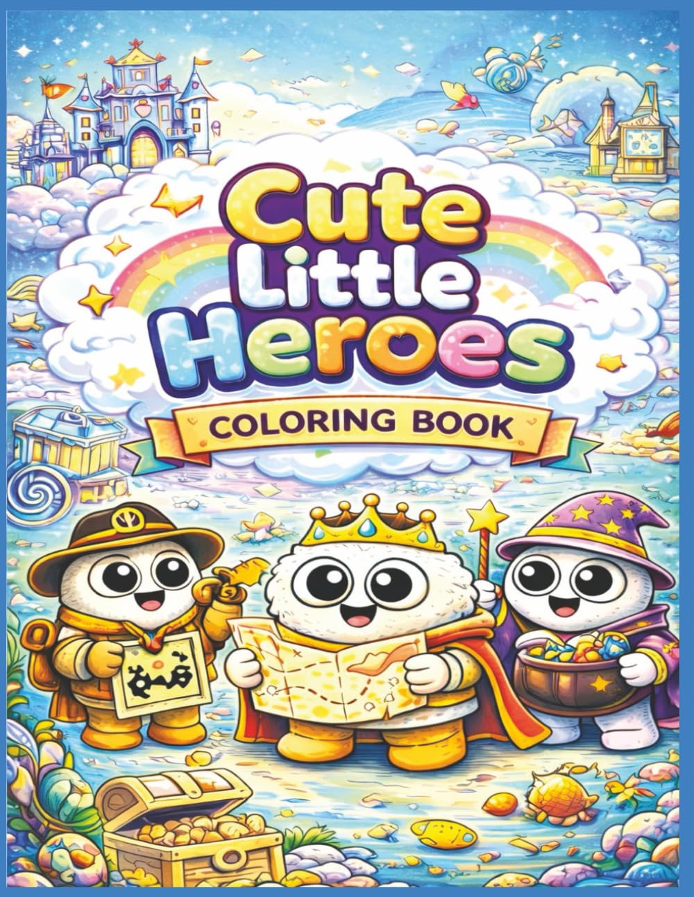 Cute little heros - coloring book: Kids Coloring Book with Cute Characters, Fantasy Scenes, and Fun Adventures