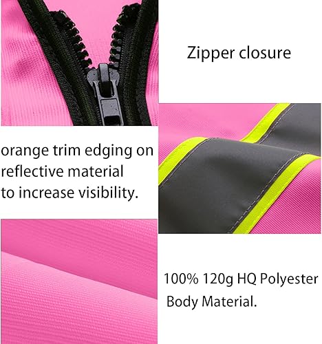 Miniatura 6 de evershare Chaleco de seguridad personalizable con logotipo con 5 bolsillos y cremallera reflectante de alta visibilidad clase 2 ropa de trabajo al