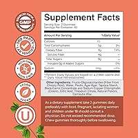 Vista 3 de Gomitas de fibra para adultos - Suplemento de raíz de achicoria con apoyo prebiótico para la salud intestinal y digestiva - Gomitas de digestión