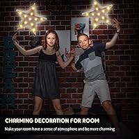 Vista 6 de Tarpop 4 piezas de luz nocturna de plástico con forma de estrella, funciona con pilas, letrero de estrella, letrero de estrella para fiesta, cine