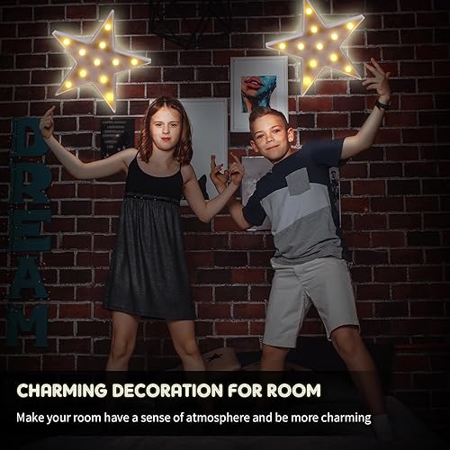 Miniatura 6 de Tarpop 4 piezas de luz nocturna de plástico con forma de estrella, funciona con pilas, letrero de estrella, letrero de estrella para fiesta, cine,