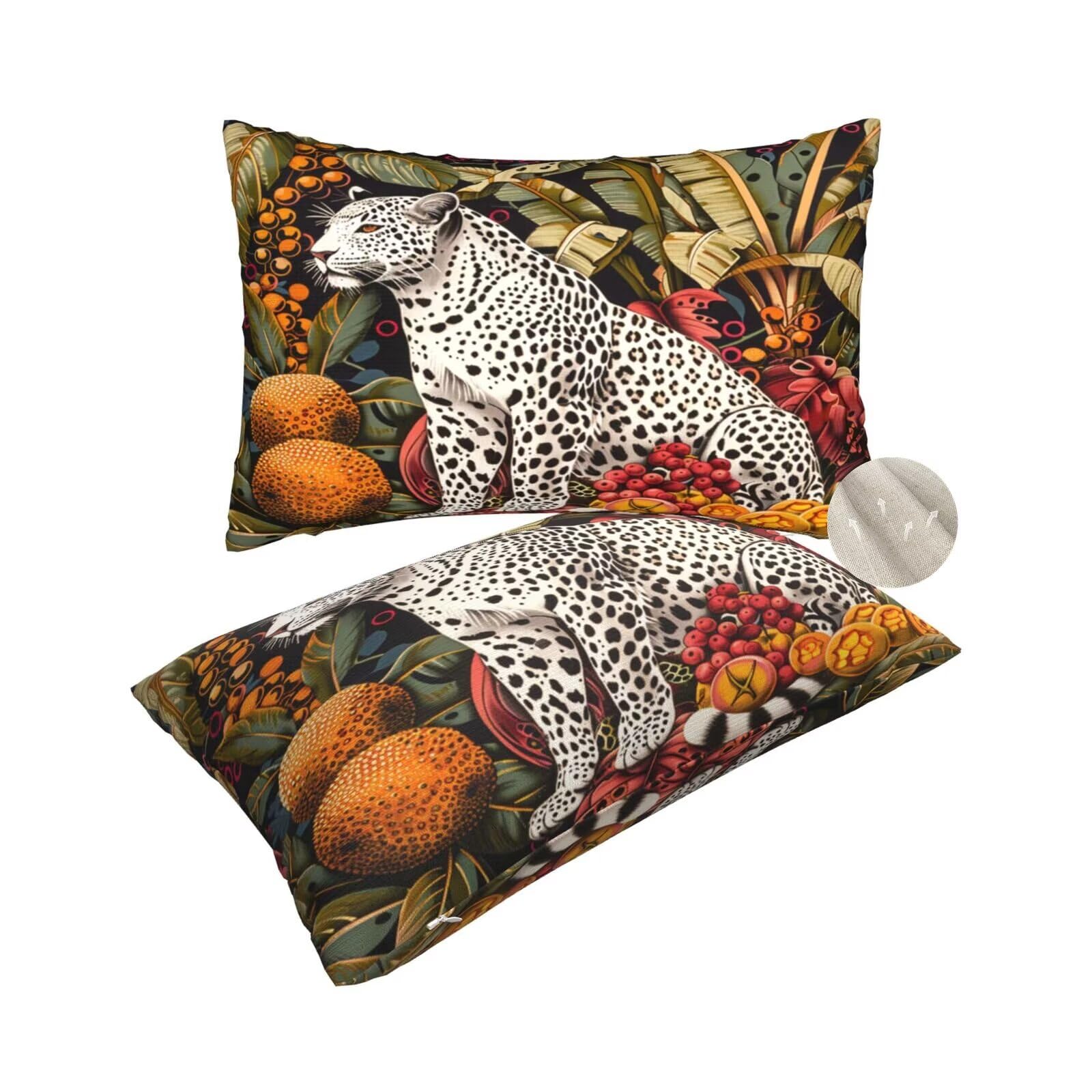Coussin canape rectangulaire housse 60x80 cm imprimé jungle pour salon