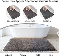 Vista 71 de Alfombra de inodoro blanca 22x24, antideslizante, esponjosa, alfombra de piso para baño en forma de U, lavable, alfombra de contorno para inodoro