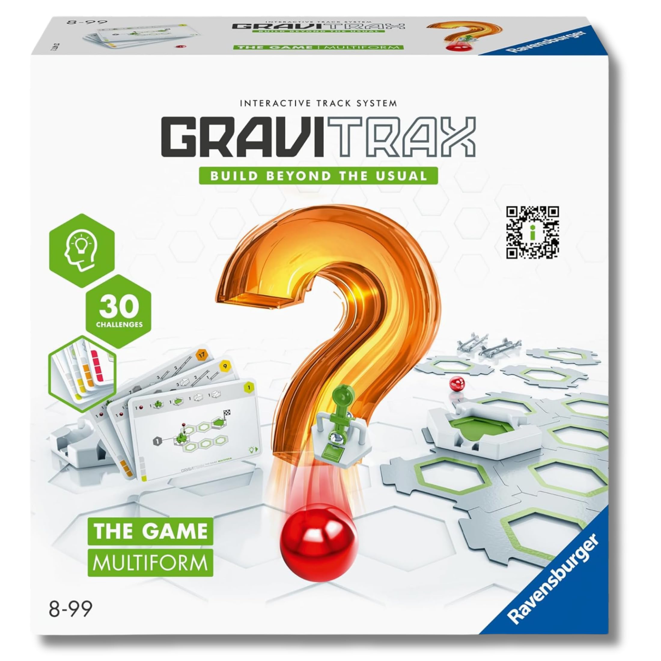 Ravensburger - GraviTrax The Game Multiform, Pista biglie 46 pezzi, Gioco di logica, 30 carte sfida multilivello, Costruire circuiti, Rompicapo STEM 8+ anni e adulti, Compatibile con tutti i GraviTrax