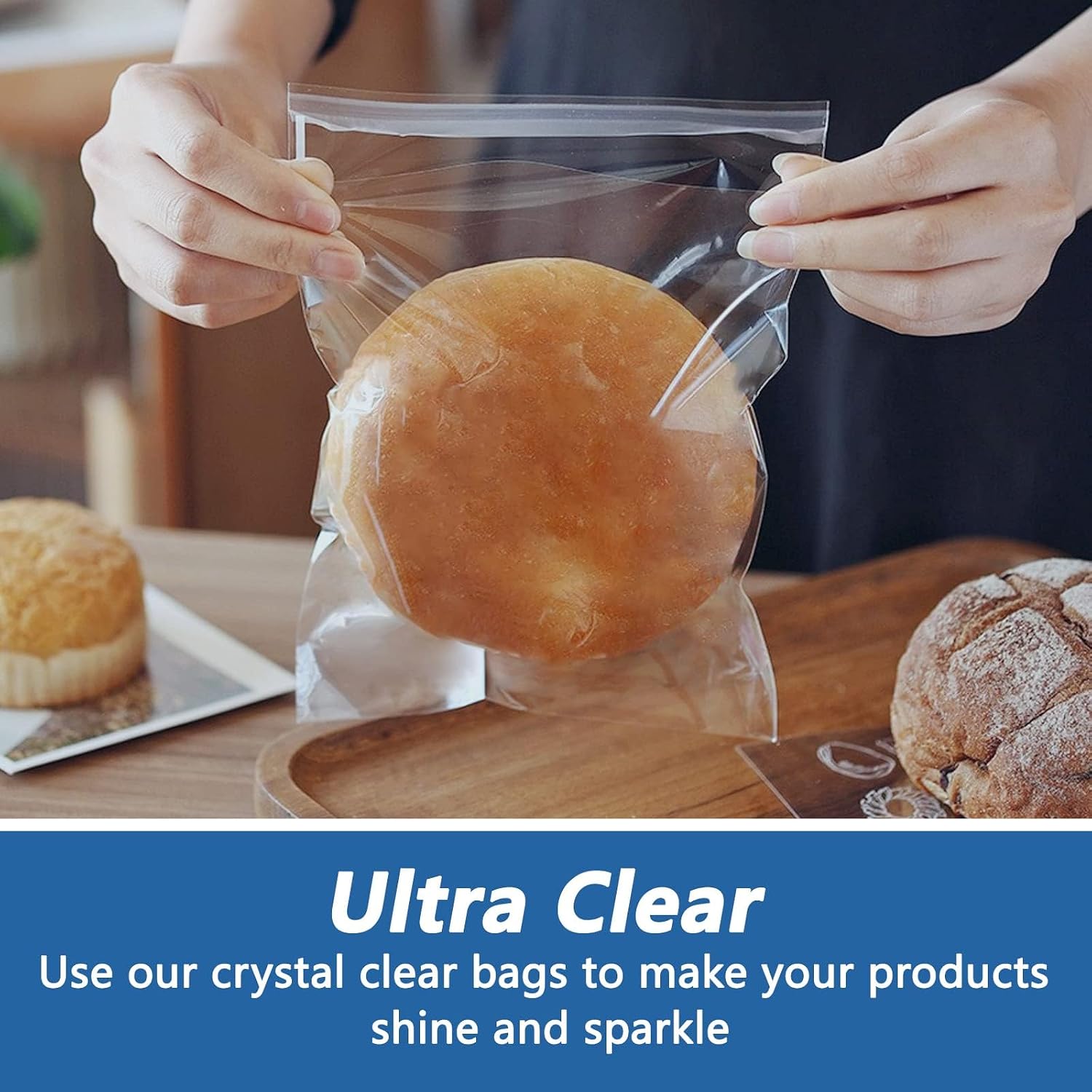 4" x 6" (100 Count) Clear Small Cellophane Bags - Self Sealing Cello Plastic Poly Bags- for Photo, Jewely, Bakey, Treats, Candies