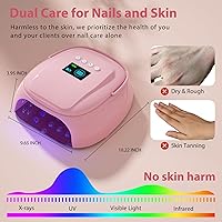 Vista 4 de Lámpara de uñas LED UV recargable inalámbrica de 126 W con gran espacio, mango y reposapiés, secador de uñas de gel de secado rápido con 4
