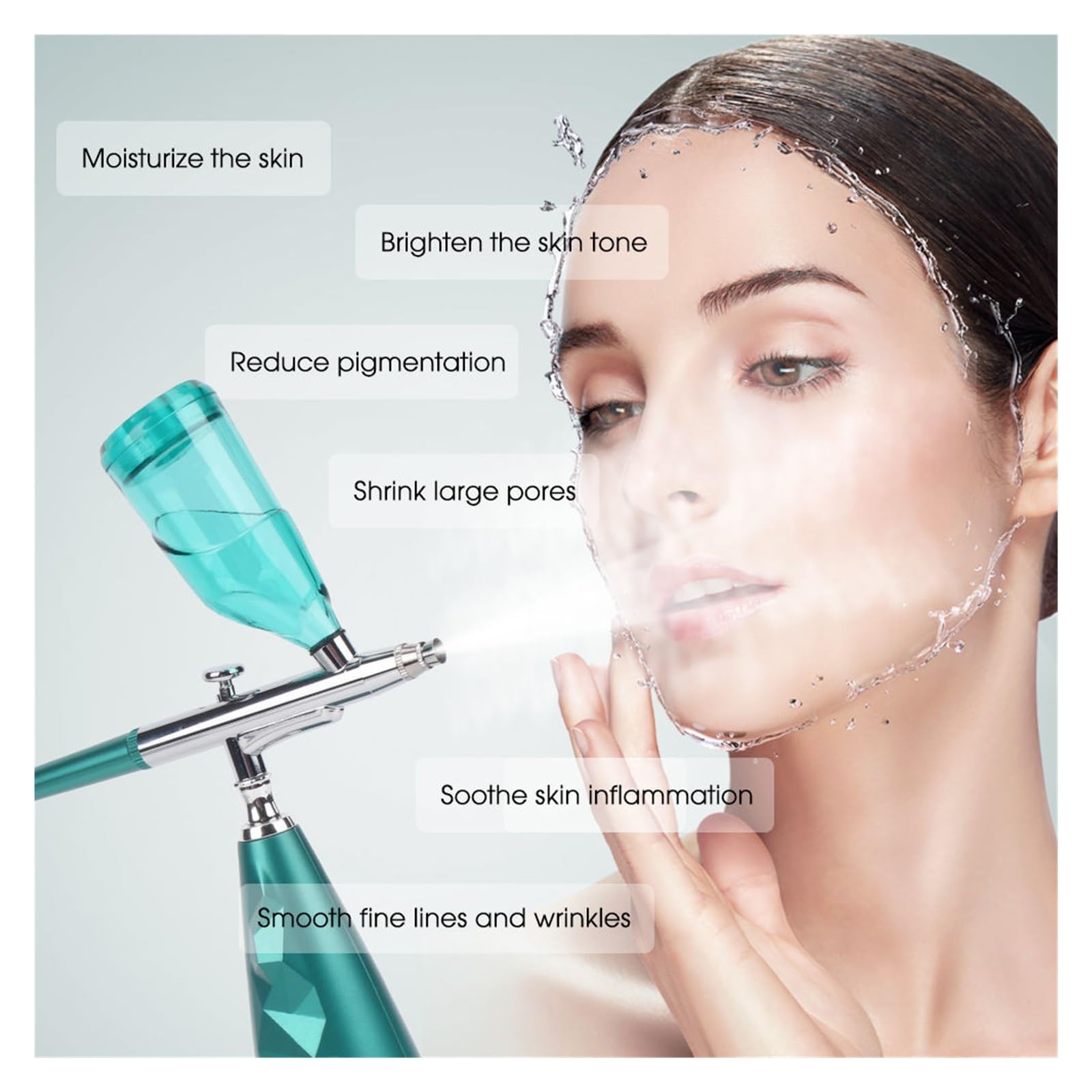 Airbrush Make-up Kompressor Gesicht Wasser Sauerstoff Sprayer Injektor Gesichtsfarbe Hautverjüngung Drahtlose Sauerstoffinfusion Mühelose Präzision Gleichmäßiger Sprühstrahl