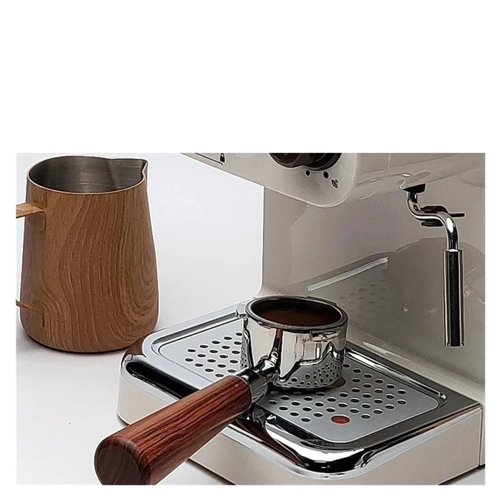 Portafiltro Senza Fondo For Caffè 51mm Nudo, Compatibile For Delonghi, EC680 EC685 EC200 Cestello Filtro Accessori For Macchine Da Caffè Strumenti For Baristi(51mm 2-Ears G)
