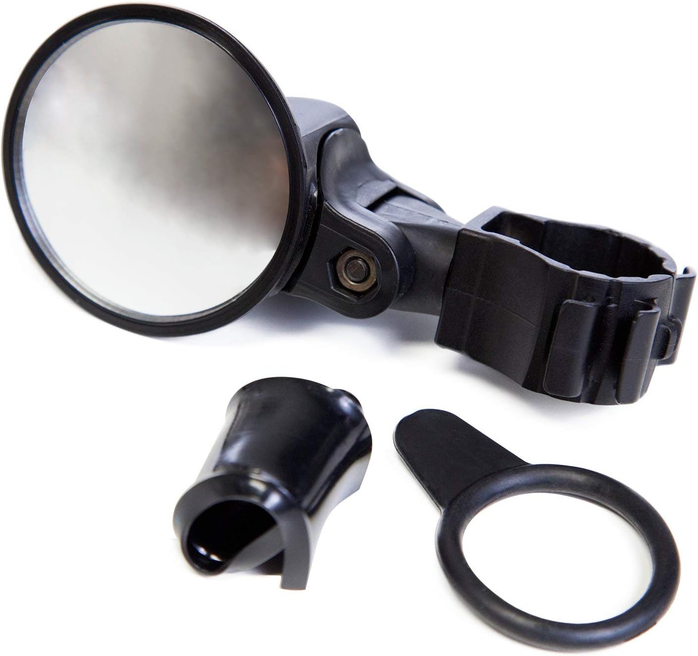 Bike Mirror - Easy mount to handle bar and fully adjustable to any bicycle - Clamps tight to handlebar for reliable and safe rear view