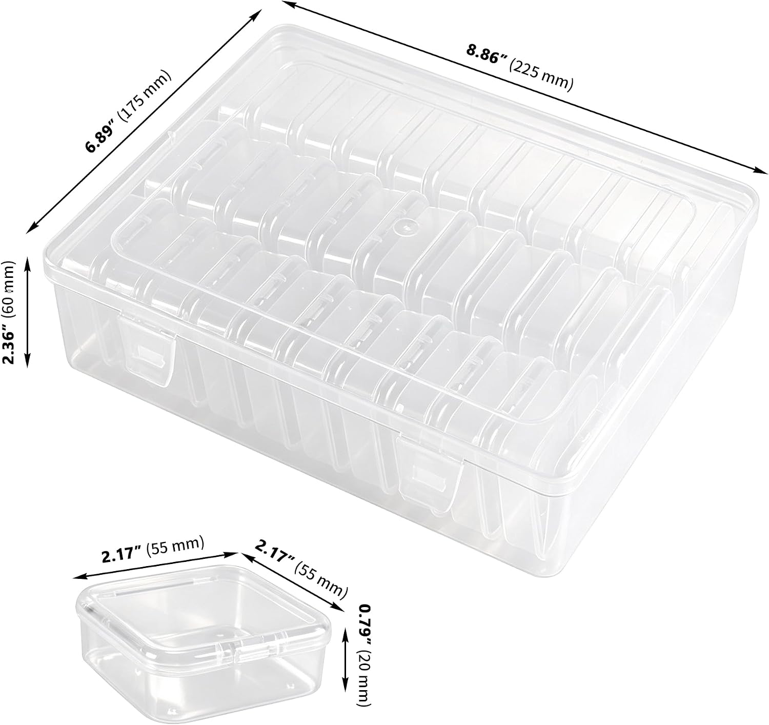 120 PCS Bead Organizer Box, Clear Small Storage Containers, Mini Plastic Containers for Jewelry Making, Diamond Painting Storage, Beads, Rings and Small Parts Organization