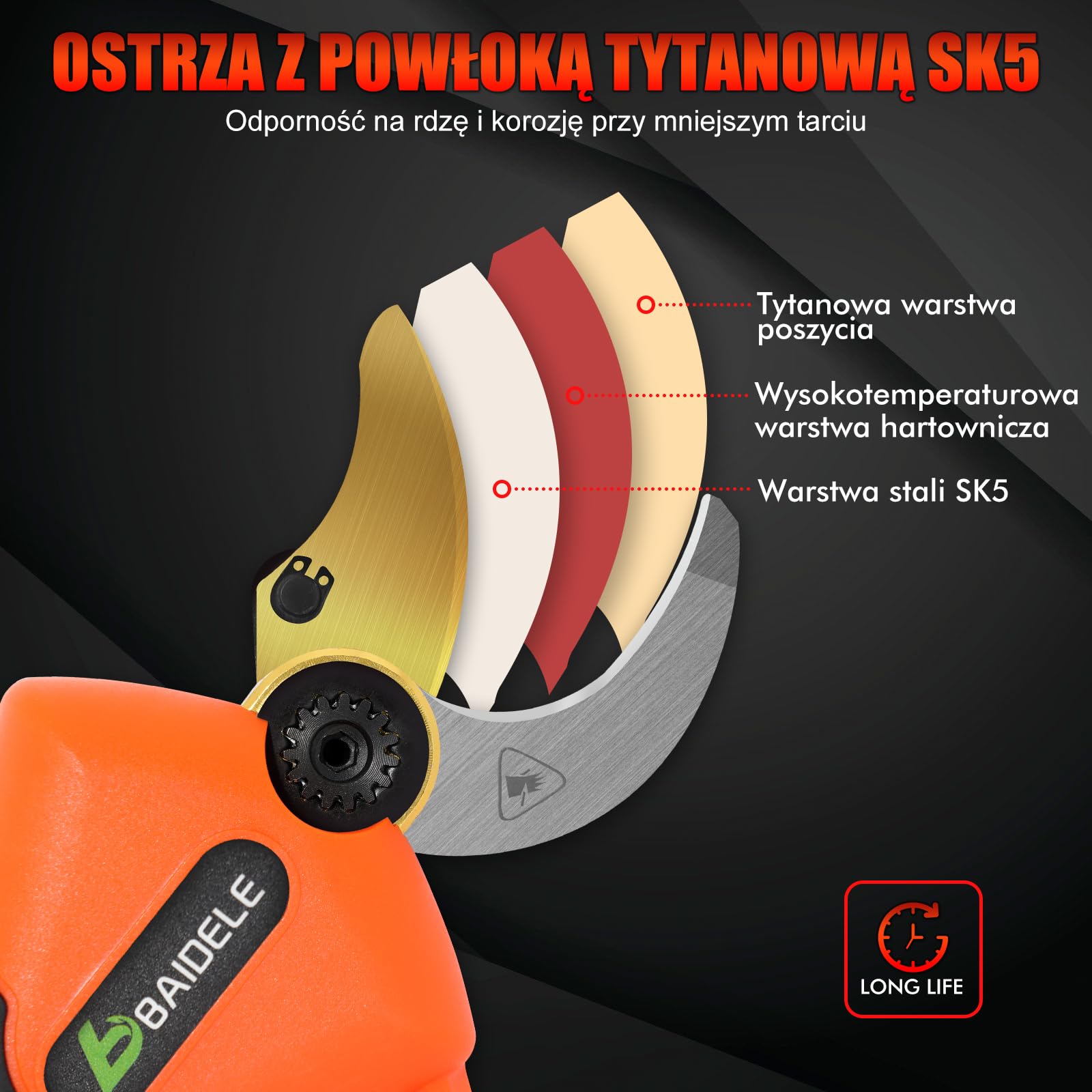 Sekator Elektryczny 35MM, Sekator Akumulatorowy 21V Z Akumulatorem Litowym 4,0 AH (2 X 2,0 AH), 6-8 Godzin Pracy, Odpowiedni Do Sadów I Dużych Gospodarstw Rolnych