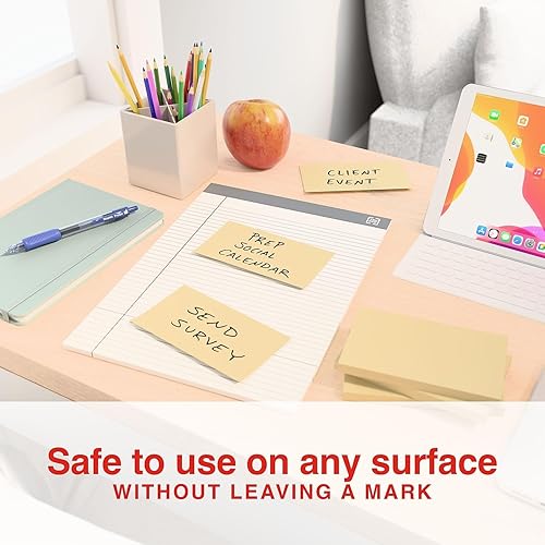 Miniatura 3 de Staples 105825 Stickies - Notas recicladas de 3 x 5 pulgadas, color amarillo, 12 blocs por paquete (S-35Yr12)