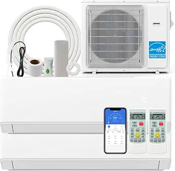 SIMOE 36000 BTU Dual 2 Zone Mini Split Air Conditioner with Heat Pump and Wi-Fi