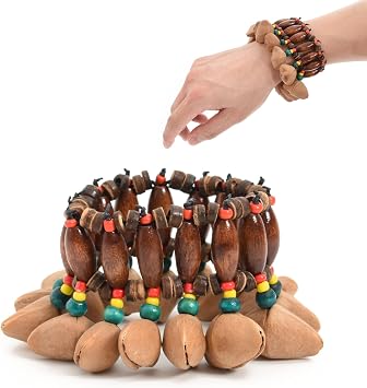 African Nut Shell Hand Bell Bracelet Tribal Style Handbell Drum Percussion Accessories Hand Chain