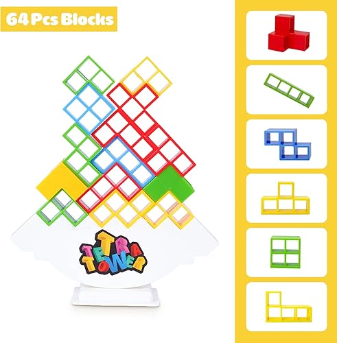 Miniatura 2 de LOYATANK Juego de 16 piezas de Tetra Tower, divertido juego de mesa apilable para niños y adultos, perfecto para la construcción de equipos, fiestas