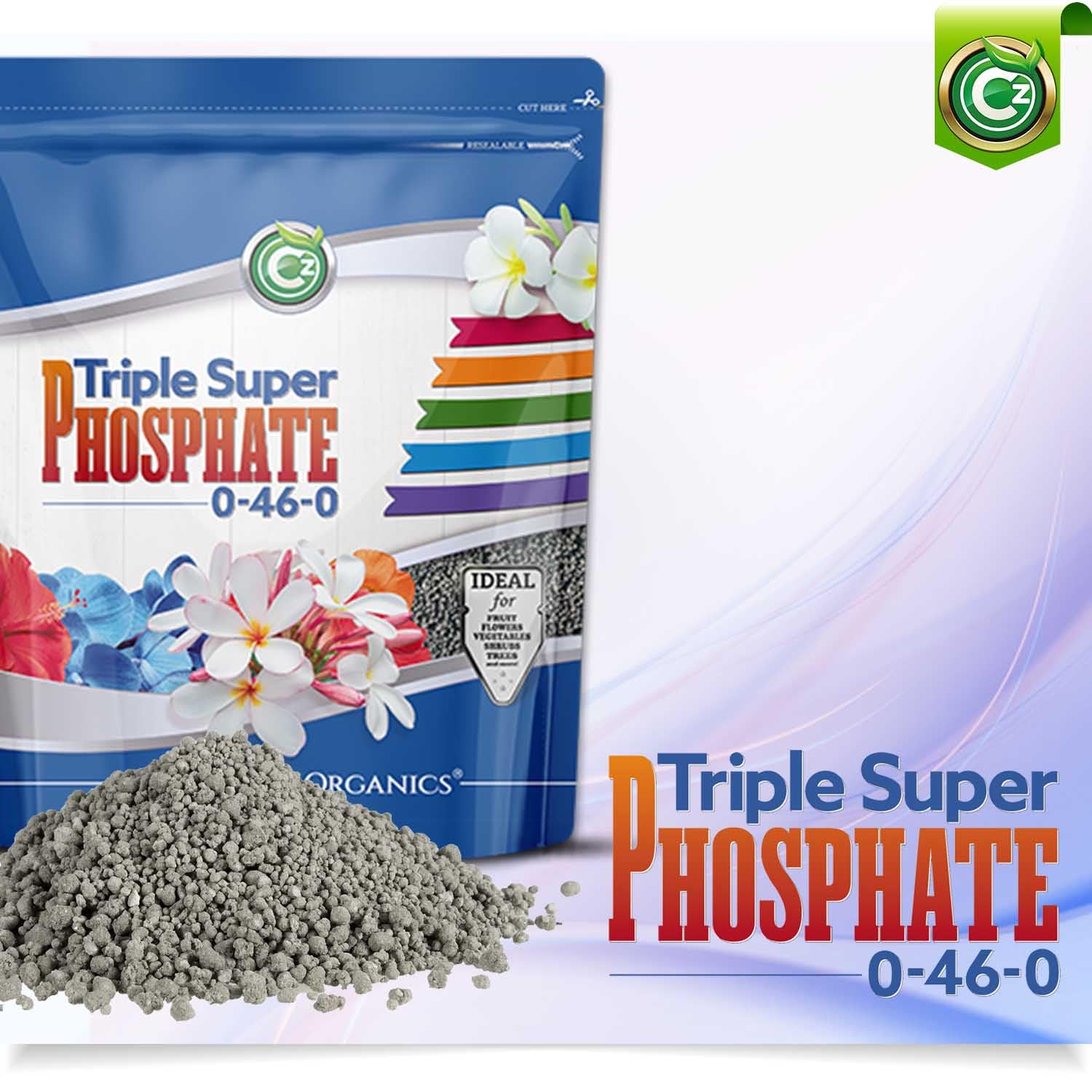 Triple Super Phosphate 0-46-0 Fertilizer Made in USA - TSP Phosphorus Plant Food for Indoor/Outdoor Plants, Flower Gardens, Fruit and Vegetable Gardens, Holistic Herbs, Trees and More!